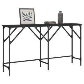 Mesa consola madera de ingeniería negra 140x29x75 cm en Mesas auxiliares | Comprar online en Foru.es