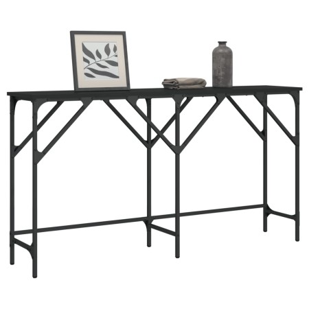 Mesa consola madera de ingeniería negra 140x29x75 cm en Mesas auxiliares | Comprar online en Foru.es