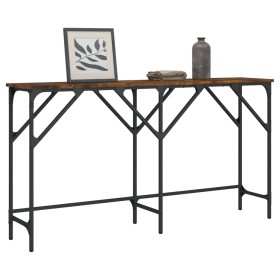 Mesa consola madera de ingeniería roble ahumado 140x29x75 cm en Mesas auxiliares | Comprar online en Foru.es