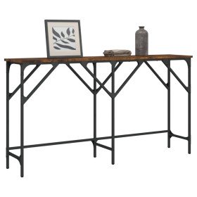 Mesa consola madera de ingeniería roble ahumado 140x29x75 cm en Mesas auxiliares | Comprar online en Foru.es