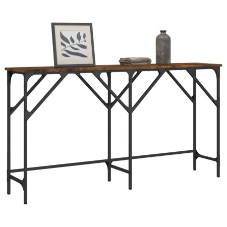 Mesa consola madera de ingeniería roble ahumado 140x29x75 cm en Mesas auxiliares | Comprar online en Foru.es