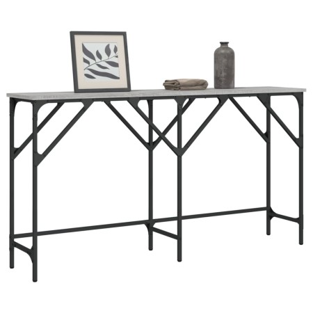 Mesa consola madera de ingeniería gris Sonoma 140x29x75 cm en Mesas auxiliares | Comprar online en Foru.es