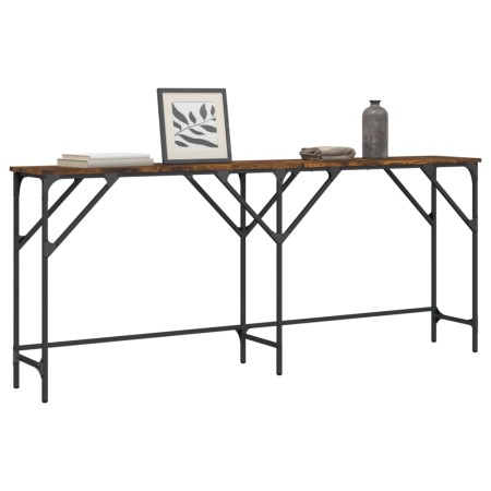 Mesa consola madera de ingeniería roble ahumado 180x29x75 cm en Mesas auxiliares | Comprar online en Foru.es