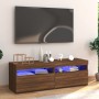 Mueble de TV con luces LED marrón roble 120x35x40 cm de vidaXL, Muebles TV - Ref: Foro24-815674, Precio: 76,79 €, Descuento: %