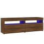 Mueble de TV con luces LED marrón roble 120x35x40 cm de vidaXL, Muebles TV - Ref: Foro24-815674, Precio: 76,79 €, Descuento: %