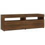 Mueble de TV con luces LED marrón roble 120x35x40 cm de vidaXL, Muebles TV - Ref: Foro24-815674, Precio: 76,79 €, Descuento: %