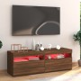 Mueble de TV con luces LED marrón roble 120x35x40 cm de vidaXL, Muebles TV - Ref: Foro24-815674, Precio: 76,79 €, Descuento: %