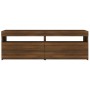 Mueble de TV con luces LED marrón roble 120x35x40 cm de vidaXL, Muebles TV - Ref: Foro24-815674, Precio: 76,79 €, Descuento: %