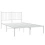 Estructura de cama de metal con cabecero blanca 120x200 cm de vidaXL, Camas y somieres - Ref: Foro24-350929, Precio: 80,02 €,...