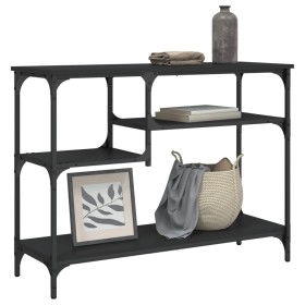 Mesa consola con estantes negro 100x35x75 cm en Mesas auxiliares | Comprar online en Foru.es