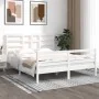 Estructura de cama de madera maciza blanca 160x200 cm de vidaXL, Camas y somieres - Ref: Foro24-3105871, Precio: 142,54 €, De...