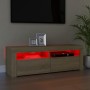 Mueble de TV con luces LED roble Sonoma 120x35x40 cm de vidaXL, Muebles TV - Ref: Foro24-804313, Precio: 78,87 €, Descuento: %