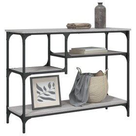 Mesa consola con estantes gris Sonoma 100x35x75 cm en Mesas auxiliares | Comprar online en Foru.es