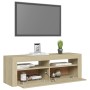 Mueble de TV con luces LED roble Sonoma 120x35x40 cm de vidaXL, Muebles TV - Ref: Foro24-804313, Precio: 78,87 €, Descuento: %