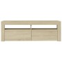 Mueble de TV con luces LED roble Sonoma 120x35x40 cm de vidaXL, Muebles TV - Ref: Foro24-804313, Precio: 78,87 €, Descuento: %