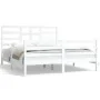 Estructura de cama de madera maciza blanca 160x200 cm de vidaXL, Camas y somieres - Ref: Foro24-3105871, Precio: 142,54 €, De...