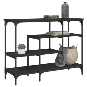 Mesa consola con estantes negro 100x35x75 cm en Mesas auxiliares | Comprar online en Foru.es