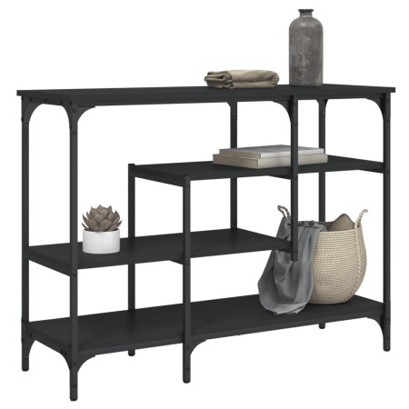 Mesa consola con estantes negro 100x35x75 cm en Mesas auxiliares | Comprar online en Foru.es