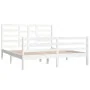 Estructura de cama de madera maciza blanca 160x200 cm de vidaXL, Camas y somieres - Ref: Foro24-3105871, Precio: 142,54 €, De...
