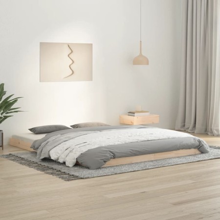Estructura de cama de madera maciza de pino 160x200 cm de vidaXL, Camas y somieres - Ref: Foro24-823434, Precio: 107,10 €, De...