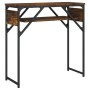 Mesa consola estante madera ingeniería roble humo 75x30x75 cm en Mesas auxiliares | Comprar online en Foru.es