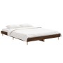 Estructura de cama madera de ingeniería marrón roble 140x190 cm de vidaXL, Camas y somieres - Ref: Foro24-832076, Precio: 121...