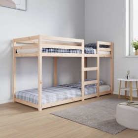 Litera de madera maciza de pino 75x190 cm de vidaXL, Camas y somieres - Ref: Foro24-821659, Precio: 134,25 €, Descuento: %