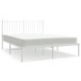 Estructura de cama de metal con cabecero blanca 140x190 cm de vidaXL, Camas y somieres - Ref: Foro24-350931, Precio: 88,03 €,...
