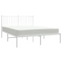 Estructura de cama de metal con cabecero blanca 140x190 cm de vidaXL, Camas y somieres - Ref: Foro24-350931, Precio: 88,03 €,...