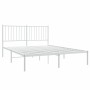 Estructura de cama de metal con cabecero blanca 140x190 cm de vidaXL, Camas y somieres - Ref: Foro24-350931, Precio: 88,03 €,...