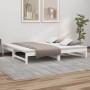 Sofá cama extraíble madera maciza de pino blanco 2x(100x200) cm de vidaXL, Camas y somieres - Ref: Foro24-823400, Precio: 132...