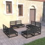 Juego de muebles de jardín 8 piezas negro madera maciza de pino en Conjuntos de jardín | Comprar online en Foru.es