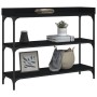 Mesa consola con estantes negro 100x30x80 cm en Mesas auxiliares | Comprar online en Foru.es