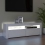 Mueble de TV con luces LED blanco brillante 120x35x40 cm de vidaXL, Muebles TV - Ref: Foro24-804316, Precio: 82,22 €, Descuen...