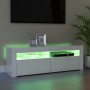 Mueble de TV con luces LED blanco brillante 120x35x40 cm de vidaXL, Muebles TV - Ref: Foro24-804316, Precio: 82,22 €, Descuen...