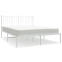 Estructura de cama con cabecero metal blanca 140x200 cm de vidaXL, Camas y somieres - Ref: Foro24-350932, Precio: 98,95 €, De...