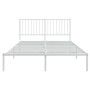 Estructura de cama con cabecero metal blanca 140x200 cm de vidaXL, Camas y somieres - Ref: Foro24-350932, Precio: 98,95 €, De...