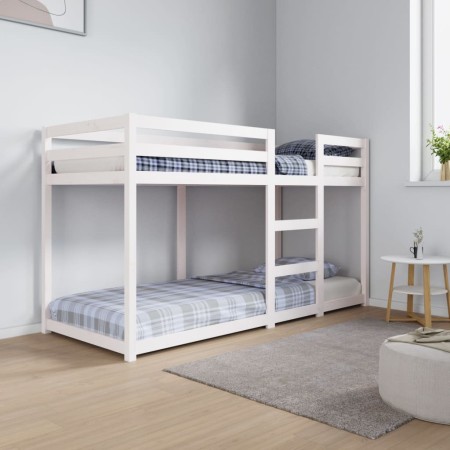 Litera de madera maciza de pino blanco 75x190 cm de vidaXL, Camas y somieres - Ref: Foro24-821660, Precio: 156,54 €, Descuent...