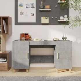 Escritorio de madera contrachapada gris hormigón 140x50x75 cm de vidaXL, Escritorios - Ref: Foro24-812766, Precio: 102,51 €, ...