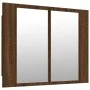 Armario con espejo y LED madera color marrón roble 60x12x45 cm de vidaXL, Tocadores de baño - Ref: Foro24-822843, Precio: 47,...