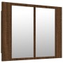 Armario con espejo y LED madera color marrón roble 60x12x45 cm de vidaXL, Tocadores de baño - Ref: Foro24-822843, Precio: 47,...