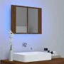 Armario con espejo y LED madera color marrón roble 60x12x45 cm de vidaXL, Tocadores de baño - Ref: Foro24-822843, Precio: 47,...