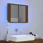 Armario con espejo y LED madera color marrón roble 60x12x45 cm de vidaXL, Tocadores de baño - Ref: Foro24-822843, Precio: 47,...