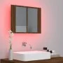 Armario con espejo y LED madera color marrón roble 60x12x45 cm de vidaXL, Tocadores de baño - Ref: Foro24-822843, Precio: 47,...