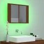 Armario con espejo y LED madera color marrón roble 60x12x45 cm de vidaXL, Tocadores de baño - Ref: Foro24-822843, Precio: 47,...