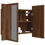 Armario con espejo y LED madera color marrón roble 60x12x45 cm de vidaXL, Tocadores de baño - Ref: Foro24-822843, Precio: 47,...