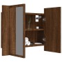 Armario con espejo y LED madera color marrón roble 60x12x45 cm de vidaXL, Tocadores de baño - Ref: Foro24-822843, Precio: 47,...