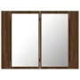Armario con espejo y LED madera color marrón roble 60x12x45 cm de vidaXL, Tocadores de baño - Ref: Foro24-822843, Precio: 47,...