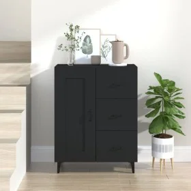 Aparador de madera contrachapada negro 69,5x34x90 cm de vidaXL, Aparadores - Ref: Foro24-812232, Precio: 84,83 €, Descuento: %