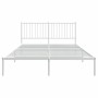 Estructura de cama con cabecero metal blanca 160x200 cm de vidaXL, Camas y somieres - Ref: Foro24-350934, Precio: 102,68 €, D...